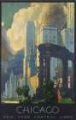 Picture of CHICAGO BY RAIL VINTAGE TRAVEL POSTER