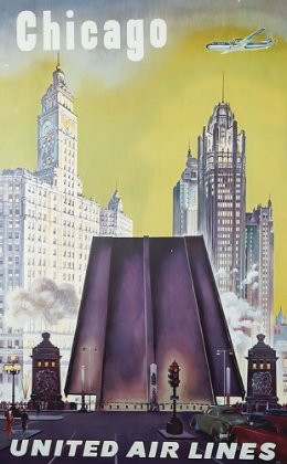Picture of CHICAGO VINTAGE AIR TRAVEL POSTER