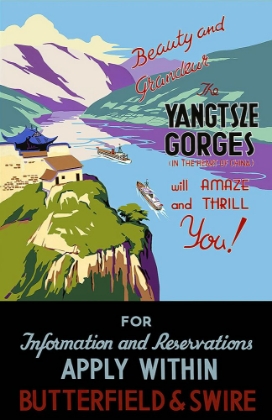 Picture of CHINA THE YANGTSZE GORGES VINTAGE TRAVEL POSTER
