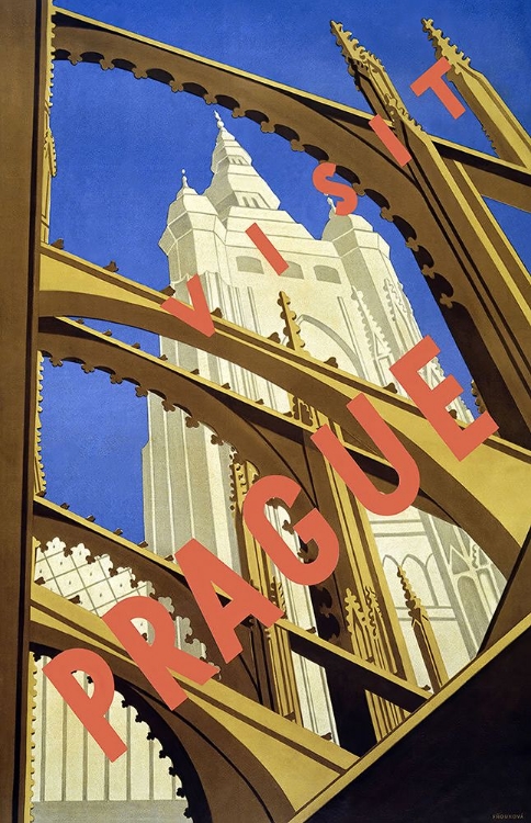 Picture of CZECH REPUBLIC PRAGUE VINTAGE TRAVEL POSTER_