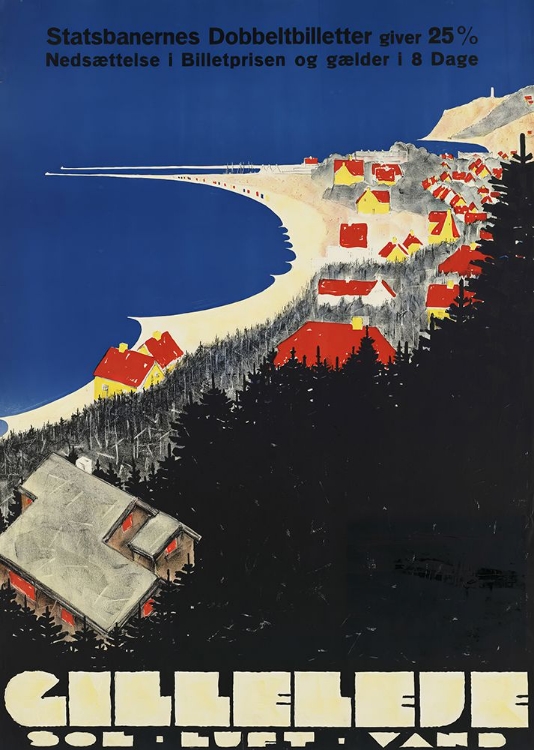 Picture of DENMARK GILLELEJE VINTAGE TRAVEL POSTER