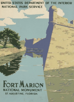 Picture of FLORIDA FORT MARION VINTAGE TRAVEL POSTER