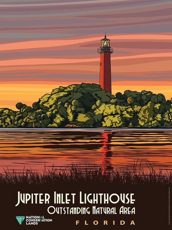 Picture of FLORIDA JUPITER INLET LIGHTHOUSE VINTAGE TRAVEL POSTER
