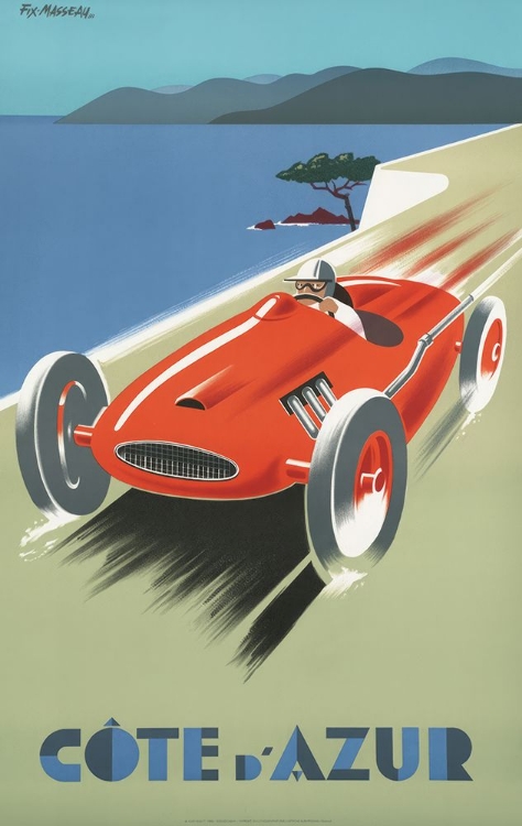 Picture of FRANCE COTE DAZUR RACING CAR VINTAGE TRAVEL POSTER