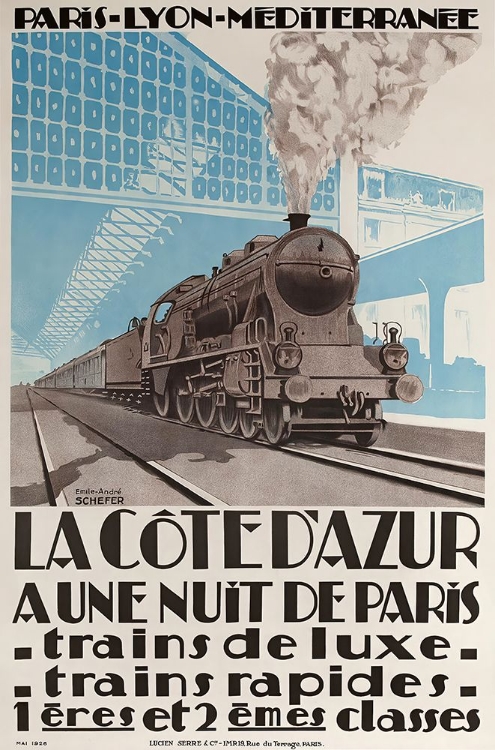 Picture of FRANCE COTE DAZUR STEAM TRAIN VINTAGE TRAVEL POSTER