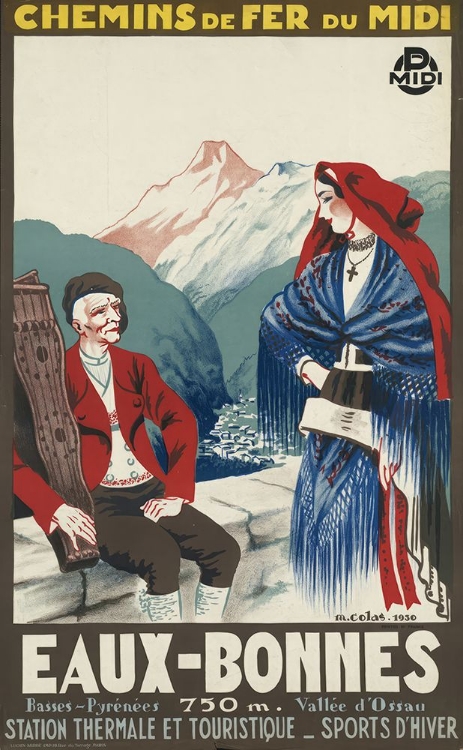 Picture of FRANCE EAUX-BONNES VINTAGE RAILWAY TRAVEL POSTER