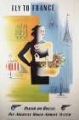 Picture of FRANCE FLY TO PARIS VINTAGE AIR TRAVEL POSTER