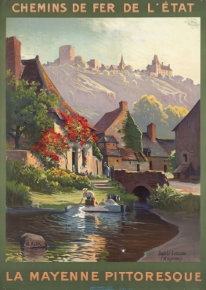 Picture of FRANCE LA MAYENNE PITTORESQUE VINTAGE RAILWAY TRAVEL POSTER