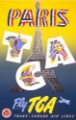 Picture of FRANCE PARIS VINTAGE AIR TRAVEL POSTER