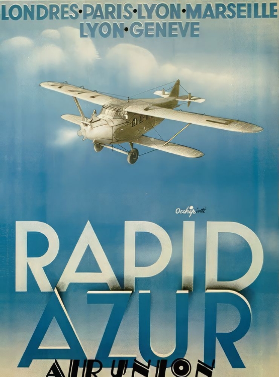 Picture of FRANCE RAPID AZUR VINTAGE AIR TRAVEL POSTER
