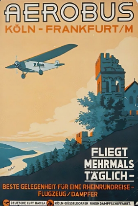 Picture of GERMAN VINTAGE AIR TRAVEL POSTER