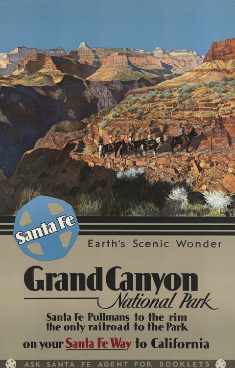 Picture of GRAND CANYON SANTA FE RAILROAD VINTAGE TRAVEL POSTER