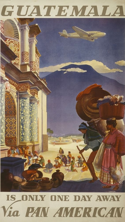 Picture of GUATEMALA VINTAGE AIRLINE TRAVEL POSTER