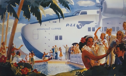 Picture of HAWAII CLIPPER VINTAGE AIR TRAVEL POSTER