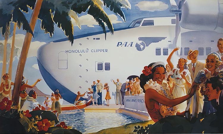 Picture of HAWAII CLIPPER VINTAGE AIR TRAVEL POSTER