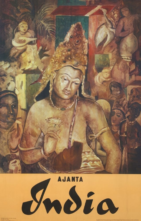 Picture of INDIA AJANTA VINTAGE TRAVEL POSTER