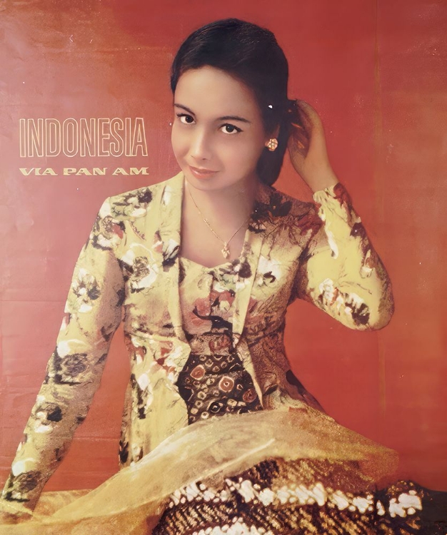 Picture of INDONESIA MID CENTURY VINTAGE AIRLINE TRAVEL POSTER