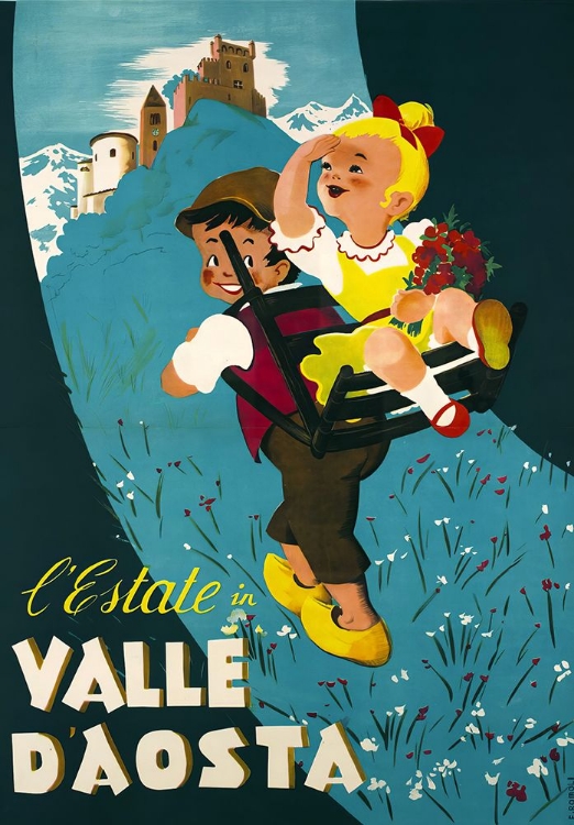 Picture of ITALY VALLE DAOSTA VINTAGE TRAVEL POSTER