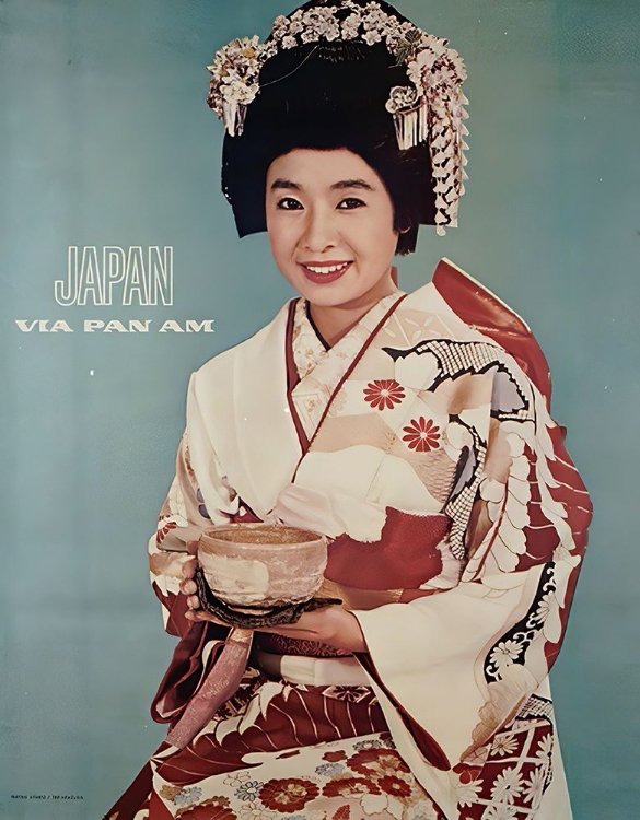 Picture of JAPAN MID CENTURY VINTAGE AIRLINE TRAVEL POSTER