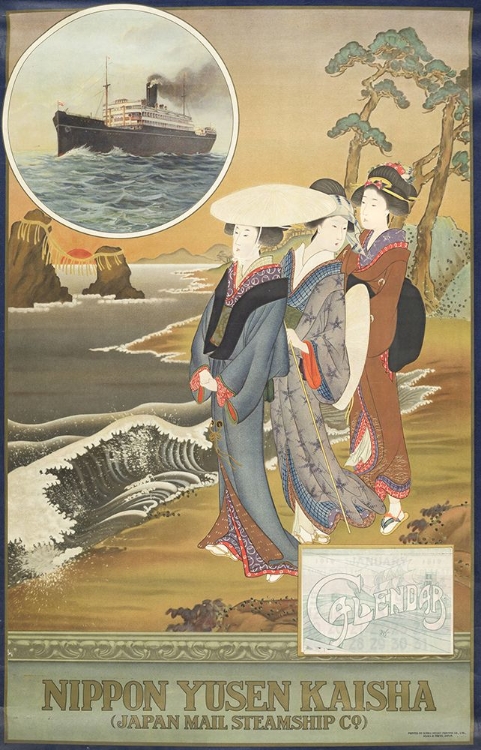 Picture of JAPAN NIPPON YUSEN KAISHA VINTAGE TRAVEL POSTER