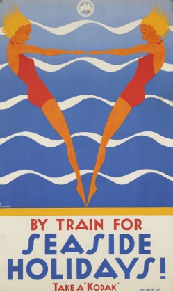 Picture of KODAK SEASIDE HOLIDAY VINTAGE TRAVEL RAIL POSTER