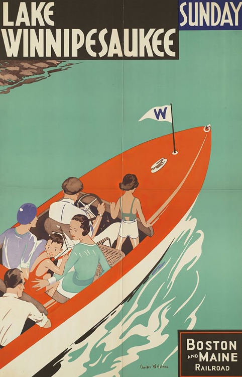 Picture of LAKE WINNIPESAUKEE VINTAGE TRAVEL POSTER CIRCA 1930