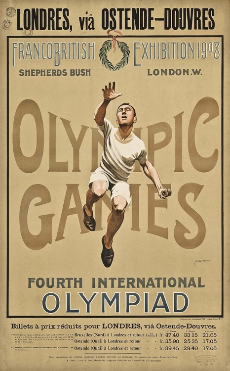 Picture of LONDON OLYMPIC GAMES VINTAGE TRAVEL POSTER 1908