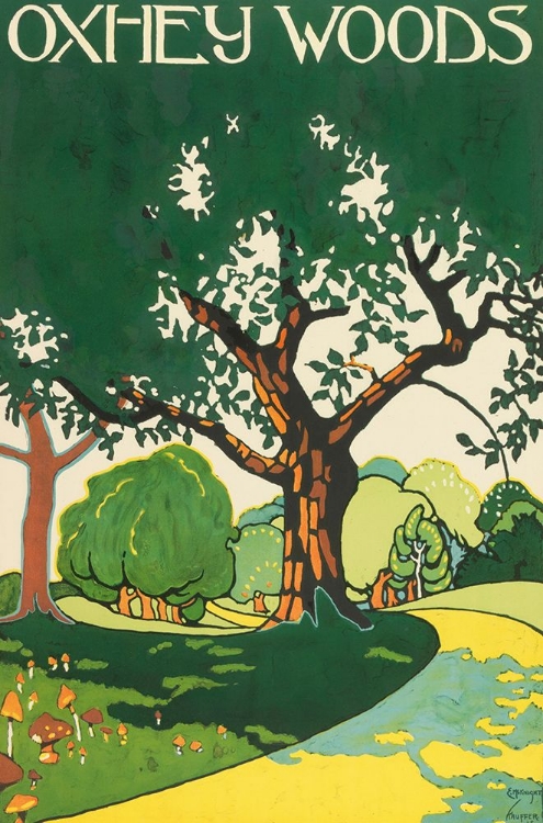 Picture of LONDON UNDERGROUND OXHEY WOODS VINTAGE TRAVEL POSTER 1915