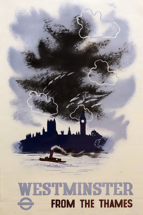 Picture of LONDON UNDERGROUND WESTMINSTER VINTAGE TRAVEL POSTER 1934