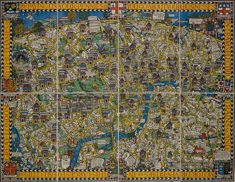 Picture of LONDON WONDERGROUND MAP OF LONDON TOWN 1914