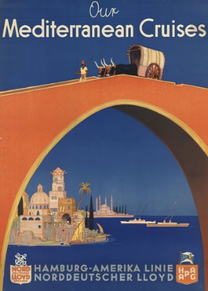 Picture of MEDITERRANEAN CRUISES VINTAGE TRAVEL POSTER