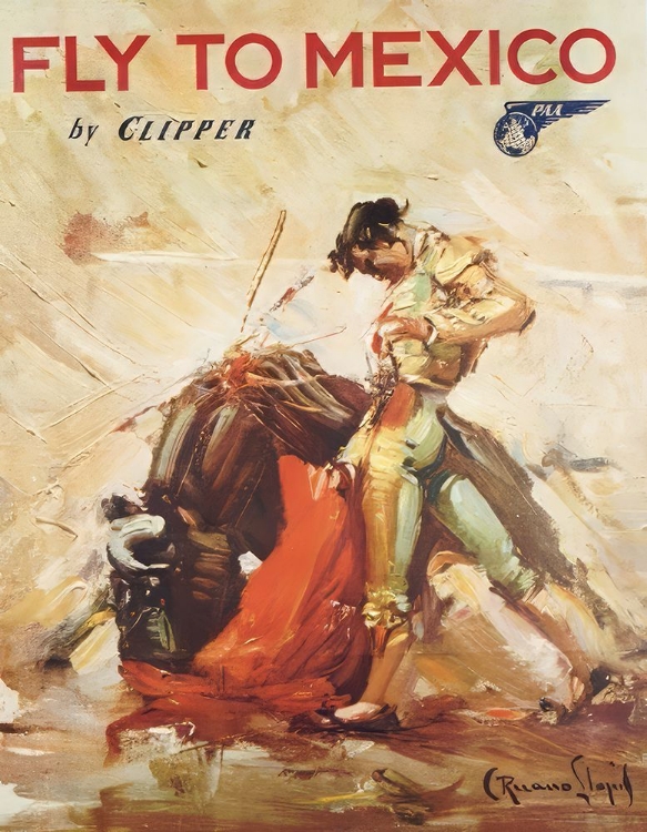 Picture of MEXICO VINTAGE AIRLINE TRAVEL POSTER