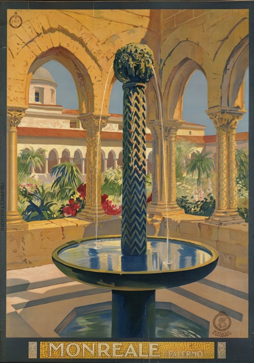 Picture of MONREALE ITALY VINTAGE TRAVEL POSTER
