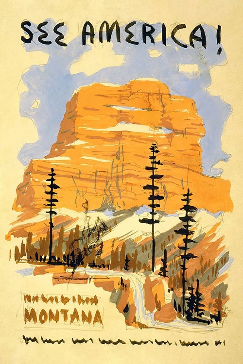 Picture of MONTANA VINTAGE TRAVEL POSTER