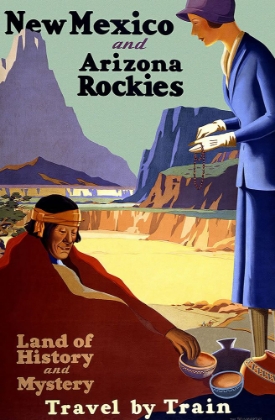 Picture of NEW MEXICO AND ARIZONA ROCKIES VINTAGE RAIL TRAVEL POSTER