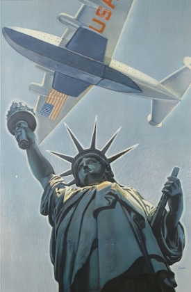 Picture of NEW YORK CLIPPER STATUE OF LIBERTY VINTAGE TRAVEL POSTER