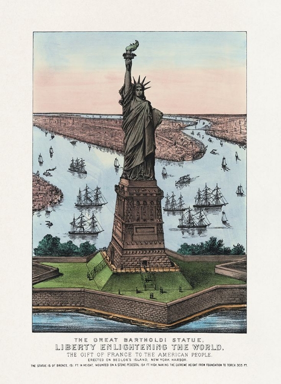 Picture of NEW YORK THE GREAT BARTHOLDI STATUE - LIBERTY ENLIGHTENING THE WORLD 1885