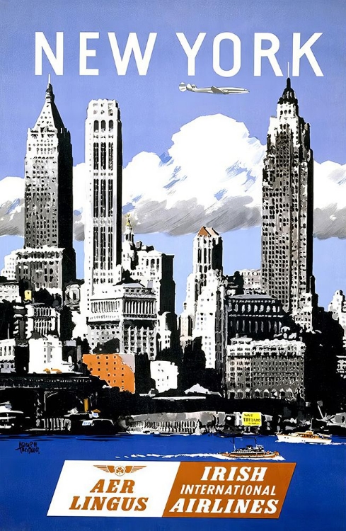 Picture of NEW YORK VINTAGE AIRLINE TRAVEL POSTER