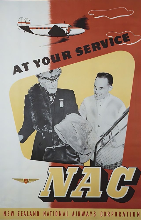 Picture of NEW ZEALAND NAC VINTAGE AIRLINE TRAVEL POSTER