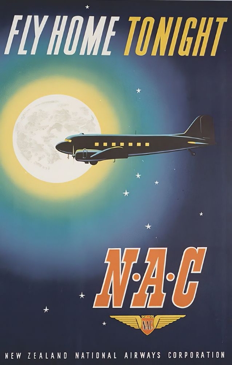 Picture of NEW ZEALAND VINTAGE AIR TRAVEL POSTER