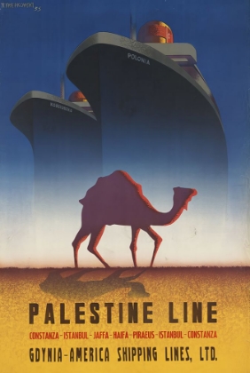 Picture of PALESTINE LINE VINTAGE TRAVEL POSTER