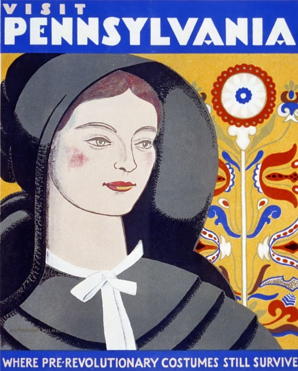 Picture of PENNSYLVANIA PRE REVOLUTIONARY COSTUMES VINTAGE TRAVEL POSTER