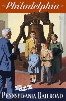 Picture of PHILADELPHIA LIBERTY BELL VINTAGE RAILROAD TRAVEL POSTER