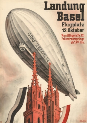 Picture of SWITZERLAND, THE LANDING OF THE AIRSHIP LZ 127 IN BASEL 1930 BY OTTO PLATTNER