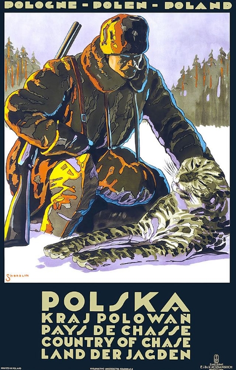 Picture of POLAND HUNTING VINTAGE TRAVEL POSTER