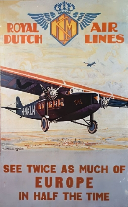 Picture of ROYAL DUTCH AIRLINES VINTAGE TRAVEL POSTER