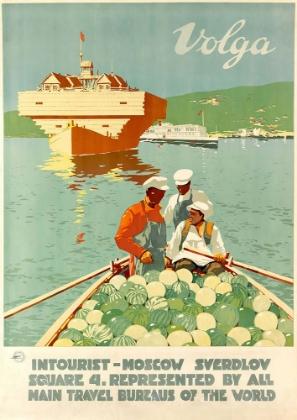 Picture of RUSSIA VOLGA VINTAGE TRAVEL POSTER