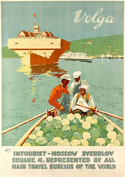 Picture of RUSSIA VOLGA VINTAGE TRAVEL POSTER