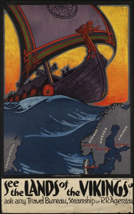 Picture of SCANDINAVIA VIKINGS VINTAGE TRAVEL POSTER