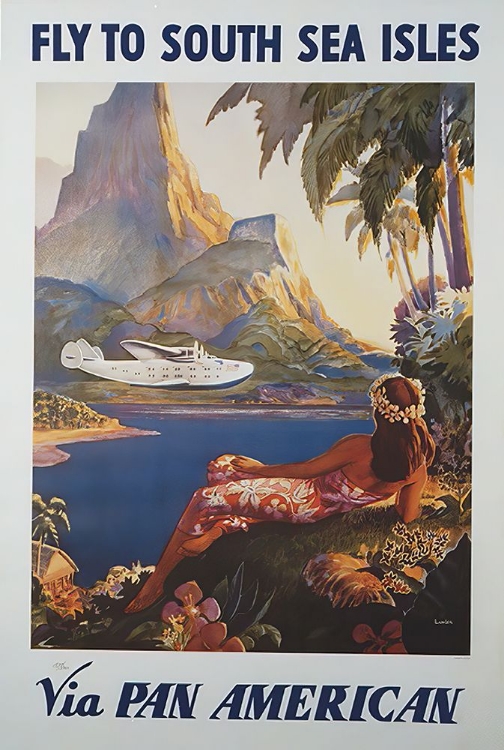 Picture of SOUTH SEA ISLES VINTAGE AIR TRAVEL POSTER